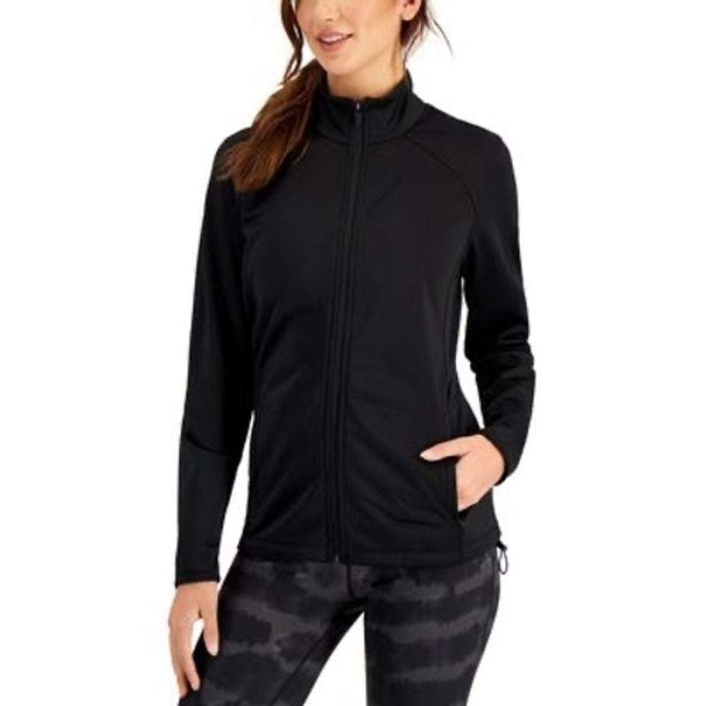 ID Ideology Women's Fleece Jacket, Created for Macy's - Deep Black Size XXL